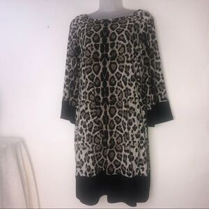 JBS Animal Print Mob Wife Dress Black White Brown Women's 10